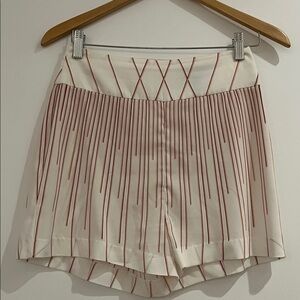 Stylish Cream and Red Women's Shorts